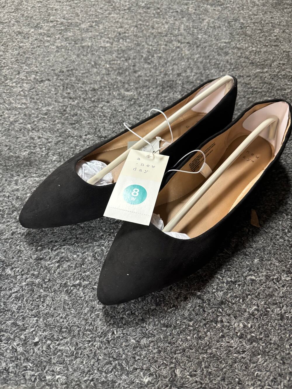 NWT Women's A New Day Black Corinna Ballet Flats - Size 8W